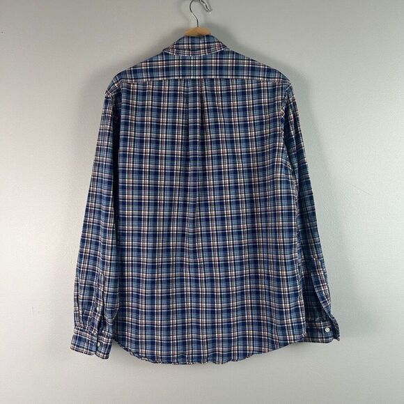 POLO RALPH LAUREN Classic Fit Plaid Oxford Shirt Blue L - Picture 4 of 8